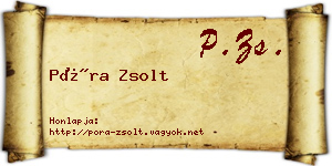 Póra Zsolt névjegykártya